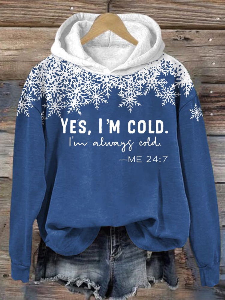 Comstylish Women's Christmas I'm Cold Print Hoodie