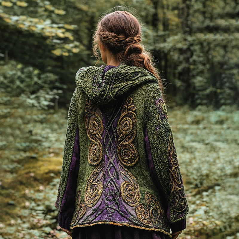Scotland Butterfly Inspired Celtic Knot Hooded Cardigan artswardrobe