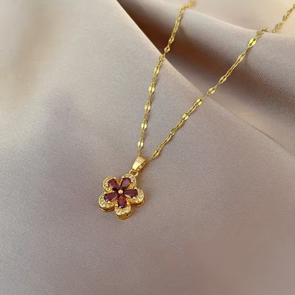 Ruby Bloom Necklace