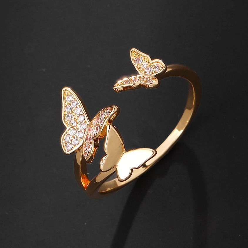 Gold Bright Butterfly Ring